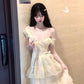 Summer beautiful little skirt gentle temperament lace v-neck suspender dress R0850