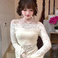 Gentle style lace one-shoulder dress beautiful waist slim hip skirt 2025 new R0855