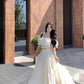 Summer beautiful one-shoulder short top a-line skirt beautiful two-piece suit R0853