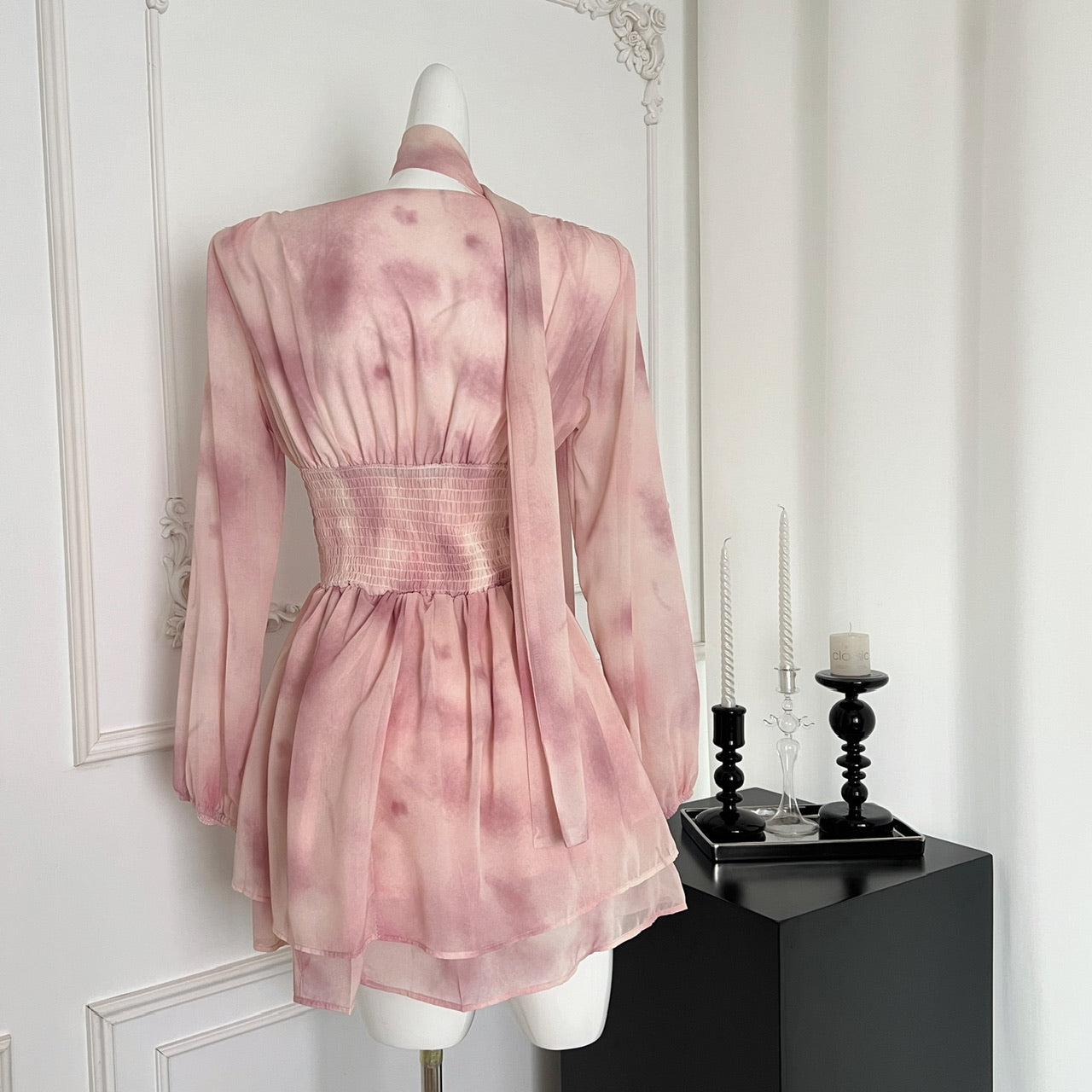 The new style fairy dress of the beautiful lady, gentle style, smudged ribbon dress R1983