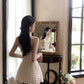 High-end halter neck rhinestone design sleeveless top for petite high waist slimming hip skirt suit R3673