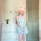 One dress for multiple wears, holiday style blue bow suspender dress, gentle temperament, beautiful long dress R0446