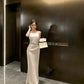 Sexy satin halter neck dress, elegant waist, slimming, hip-wrapped fishtail gentle dress R1460