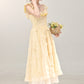 French gentle style yellow suspender dress seaside holiday long dress R1943