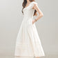 2025 summer new French gentle style white dress women's waist long skirt R1946