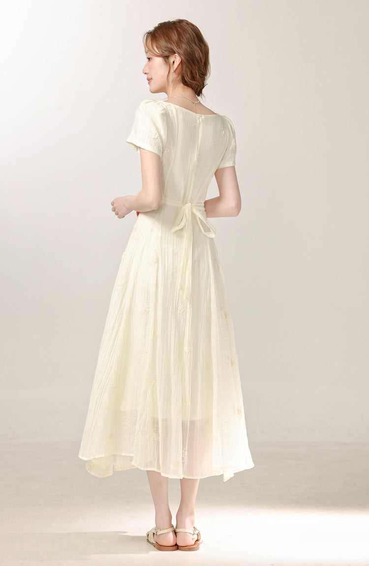 Temperament gentle style apricot dress 2025 new style this year's popular dress R1960