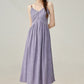 Retro Gentle Style Purple White Suspender Dress Women's Holiday Long Dress R1953