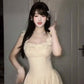 A-line princess dress with small flying sleeves and a sweet fluffy cake waist R0501