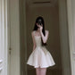 Suspender dress French style high-end waist a-line birthday puffy short skirt R0609