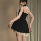 French little black dress fishbone suspender dress light dress tutu skirt R5073
