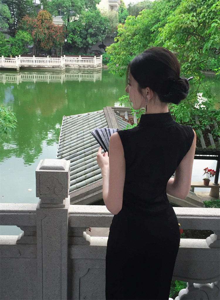 Beautiful young cheongsam 2025 new high-end new Chinese style sleeveless dress R1810