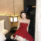 Birthday party small dress skirt high-end niche princess skirt tutu skirt red tube top dress R1814