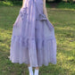 Atmosphere small skirt gentle temperament A-line long skirt purple halter neck dress R0671
