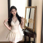 High-end halter neck rhinestone design sleeveless top for petite high waist slimming hip skirt suit R3673