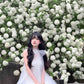 Gentle and sweet style white mesh sleeveless dress beautiful loose A-line short skirt R0801