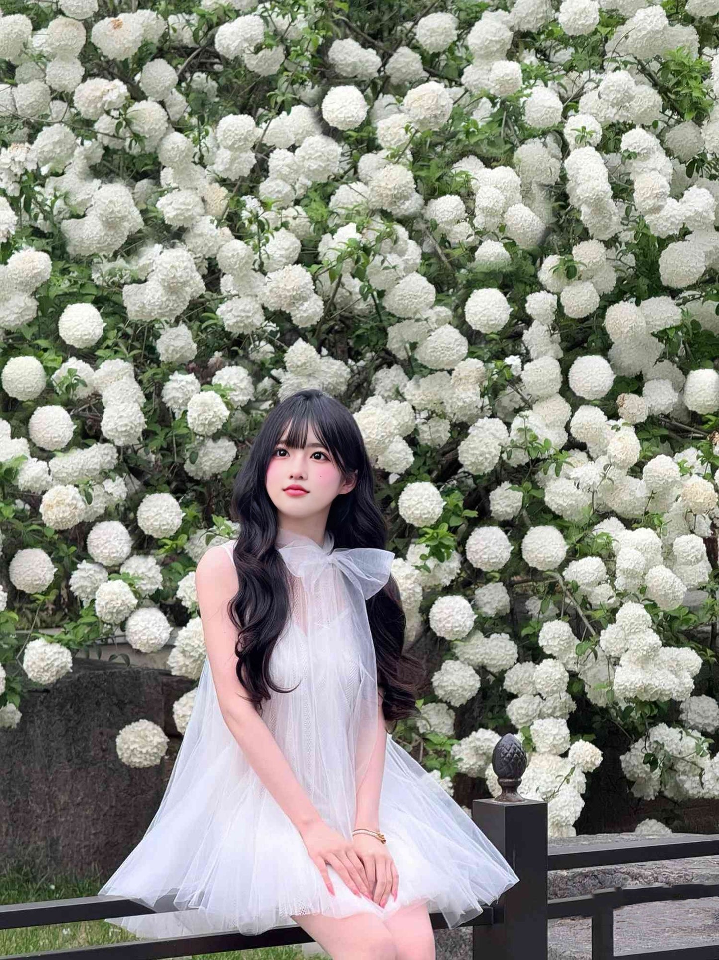 Gentle and sweet style white mesh sleeveless dress beautiful loose A-line short skirt R0801