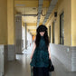 Forest style outfit retro green mesh sleeveless vest dress beautiful skirt R0738