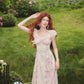 French sweet design tie waist lace dress new R5070