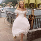 French design fishbone dress pure white hollow one shoulder long dress for women R5074