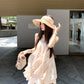 French satin sweet dress female princess summer beautiful suspender skirt R3832