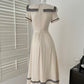 Haiyan Sweetheart College Style French Color-blocking Splicing Dress New R2172