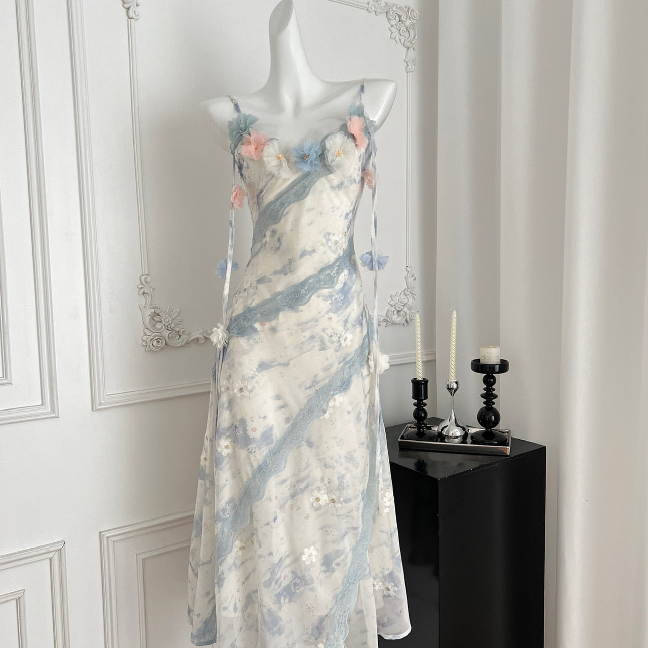 Summer pure desire style niche design suspender long dress R2173