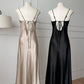 Acetate mermaid satin suspender dress slim fit high-end long dress R2186