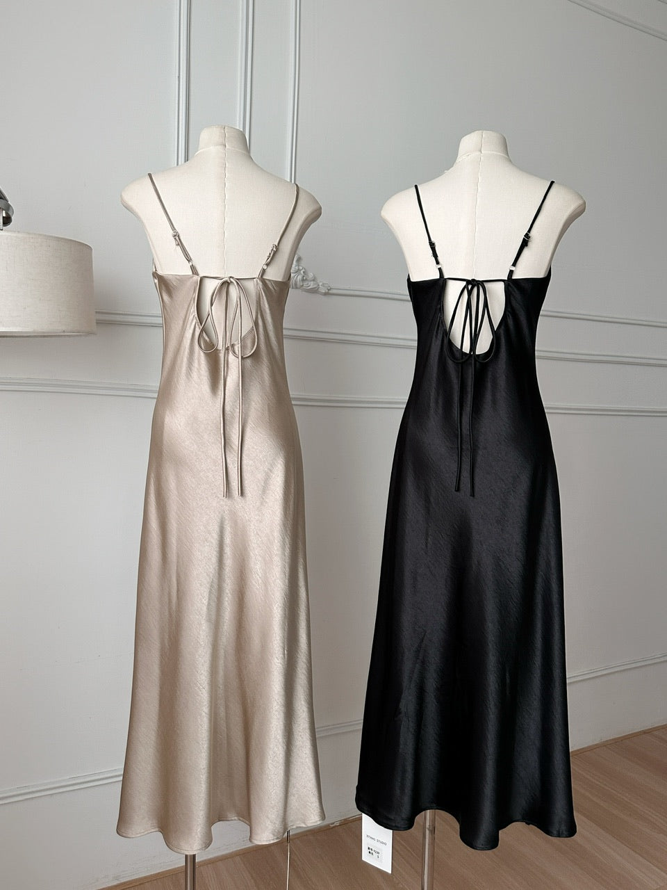 Acetate mermaid satin suspender dress slim fit high-end long dress R2186