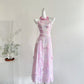 Purple long halter neck dress French retro summer slim fit temperament dress R2175