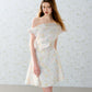 One-shoulder floral dress with asymmetrical twisted pleated waist R5206