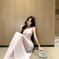 Purple suspender dress beautiful waist a-line beach dress R0587