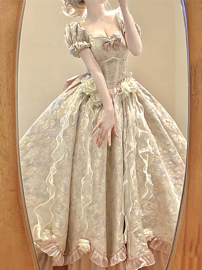 Pink lolita wedding birthday adult dress elegant and gorgeous puffy princess dress R1686