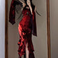 Red rose dress lolita fishtail skirt Lolita elegant goddess royal sister R1689