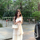 Beautiful flower vest dress gentle temperament atmosphere small skirt R0715