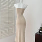 Hot diamond tube top dress design temperament slit hip long skirt R2043