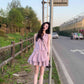 A set of gentle temperament purple sleeveless vest top short skirt two-piece suit R0752