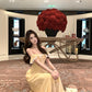 Beautiful little skirt gentle style floral yellow long skirt 2025 dress R0890