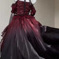 Black and red gradient short front and long back wedding dress lolita dress trailing princess dress R1674