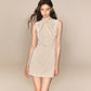 Tulle Tie Bow Dress Slim Waist Sleeveless Vest Dress R5167
