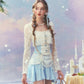 French fresh and sweet design suspender skirt cardigan three-piece homecoming dress R5164