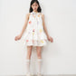 Sleeveless Floral Bow Tie Halter Dress with Ruffled Hem Tutu Skirt R5169