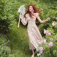 French sweet design tie waist lace dress new R5070