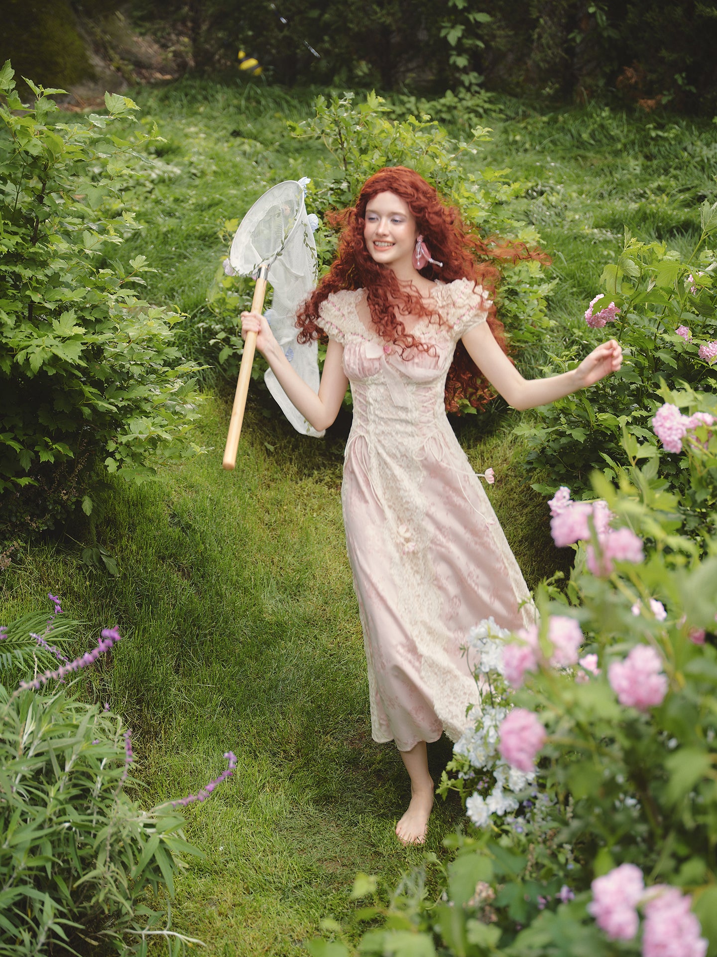 French sweet design tie waist lace dress new R5070