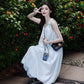 Beautiful skirt chic pleated bud long skirt niche vest dress R0767