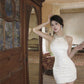 Birthday party small dress skirt high-end temperament heavy sequin halter neck dress R1768