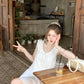 White princess dress doll collar age-reducing sleeveless vest beautiful summer skirt R3907