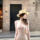 Design sense waist floral sling fishtail dress big swing gauze skirt long summer R3908