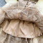 High-grade lace suspenders waist mesh puffy dress French style slim holiday long dress R2349