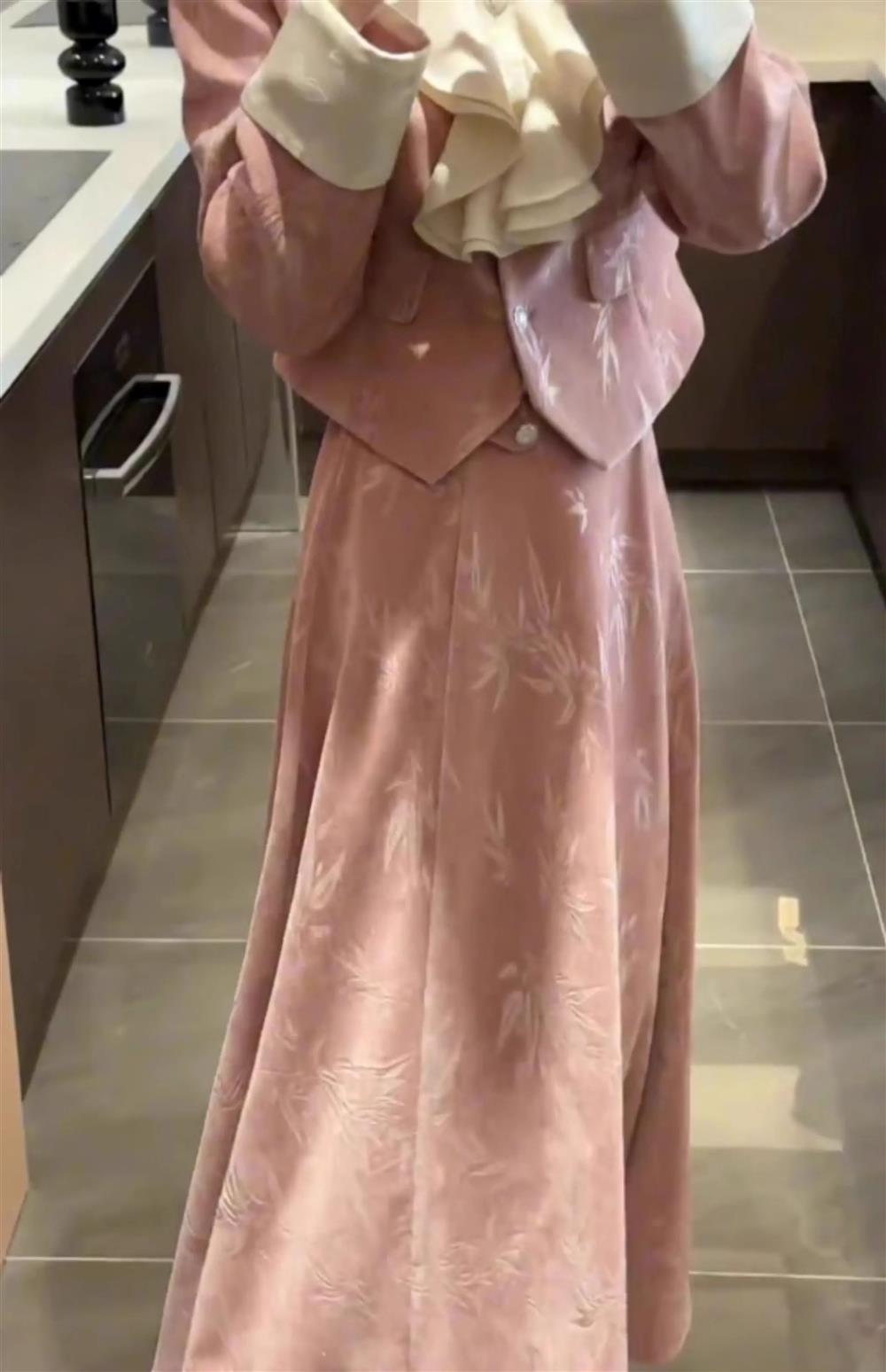 French gentle Chanel style suit skirt high-end suit jacket large swing skirt skirt two-piece suit R1638