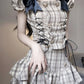 French first love skirt sweet retro plaid suit skirt puffy princess skirt two-piece suit R1648